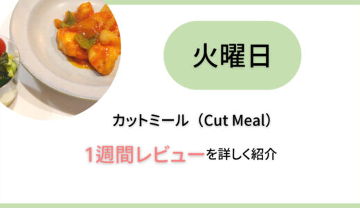 ヨシケイ【 カットミールレビュー】火曜日：ソースでお手軽♪鶏肉のチリ炒め×たたき胡瓜のサラダ